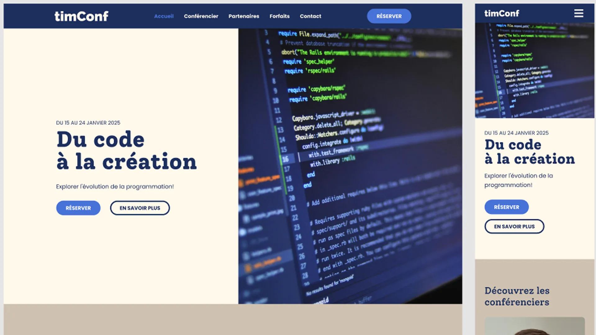 Showcase des maquettes desktop et mobile responsive sur Figma