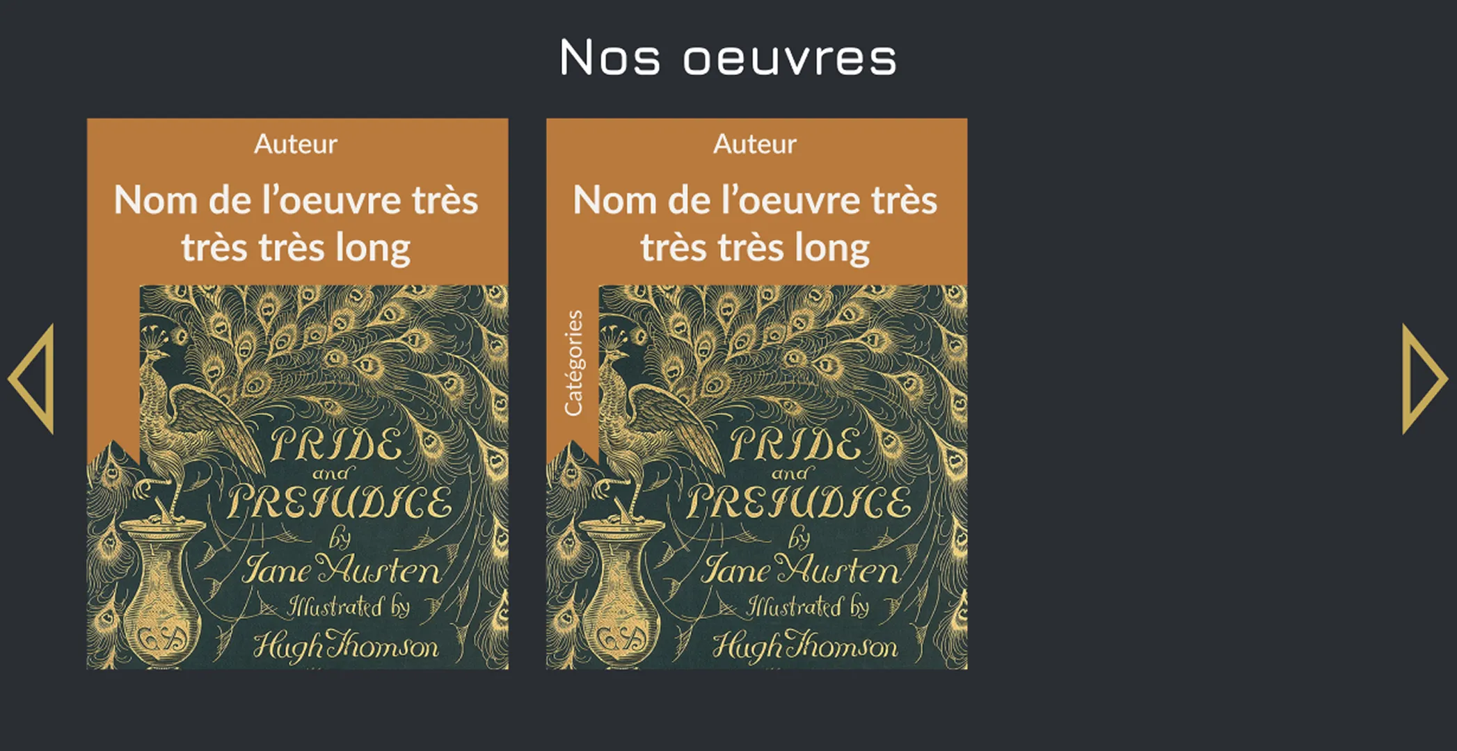 Showcase de la section des oeuvres d'un univers sur Figma