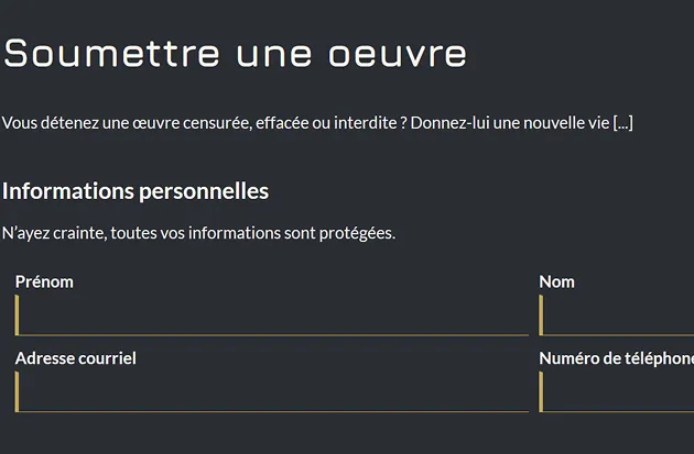 Image du formulaire de Contacts