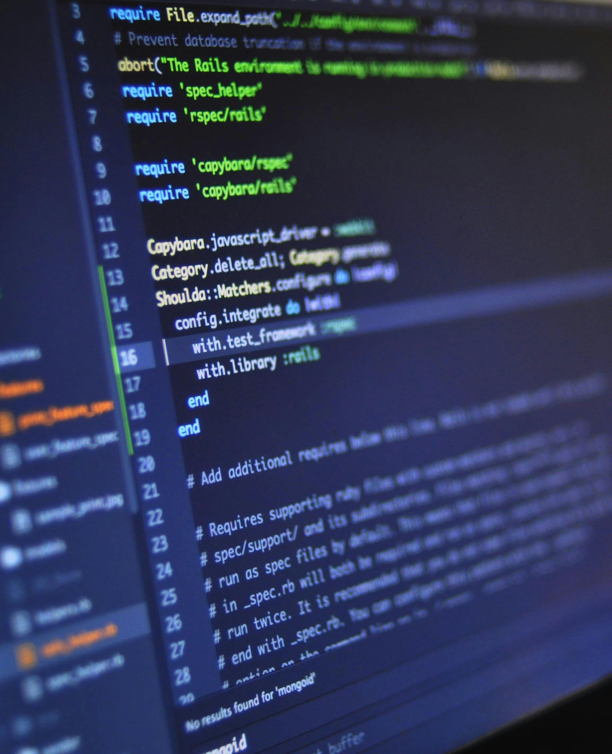 Du code affiché sur un écran.